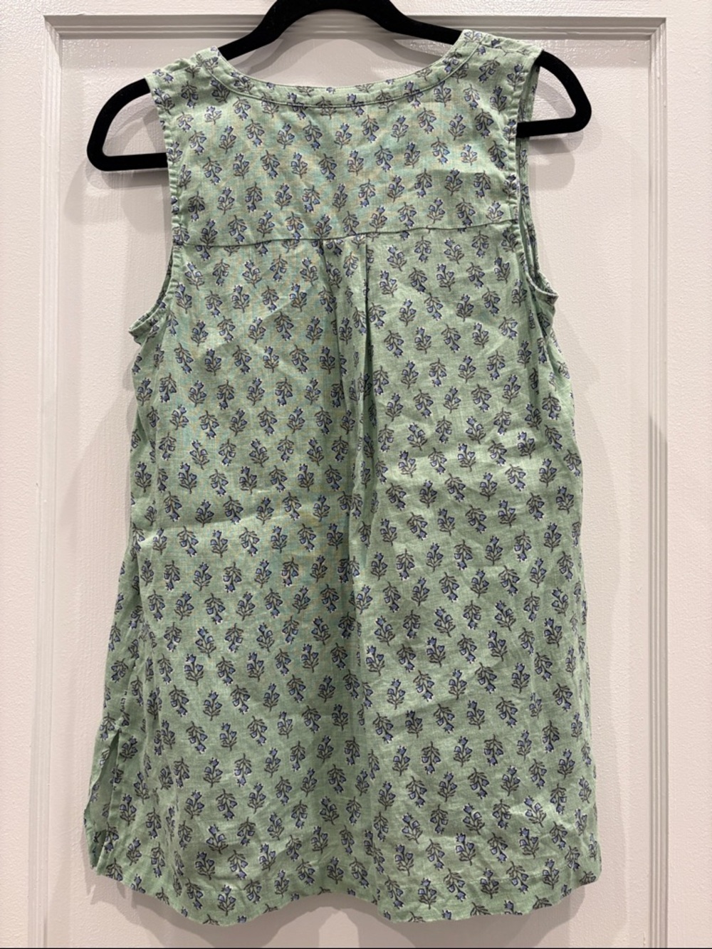 J. Jill Pure Jill 100% Linen Sleeveless Tunic Green Floral Print Size Small - Picture 6 of 12